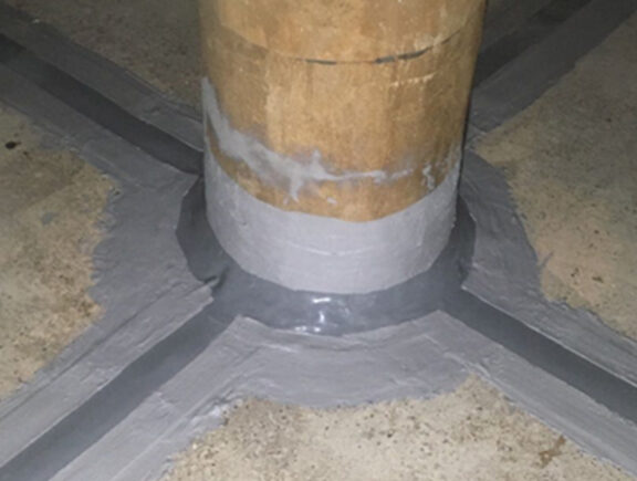 Application of bonded membrane to cylindrical columns