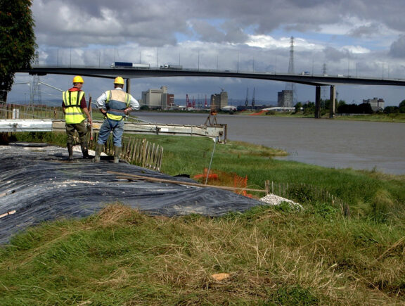 Flood bank slippage repair