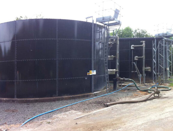 Steel sludge holding tanks refurbishment