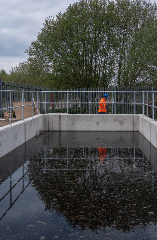 Strengthening stormwater infrastructure with a reinforced concrete tank