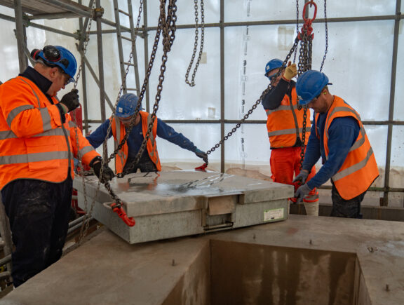 Live access hatch installation